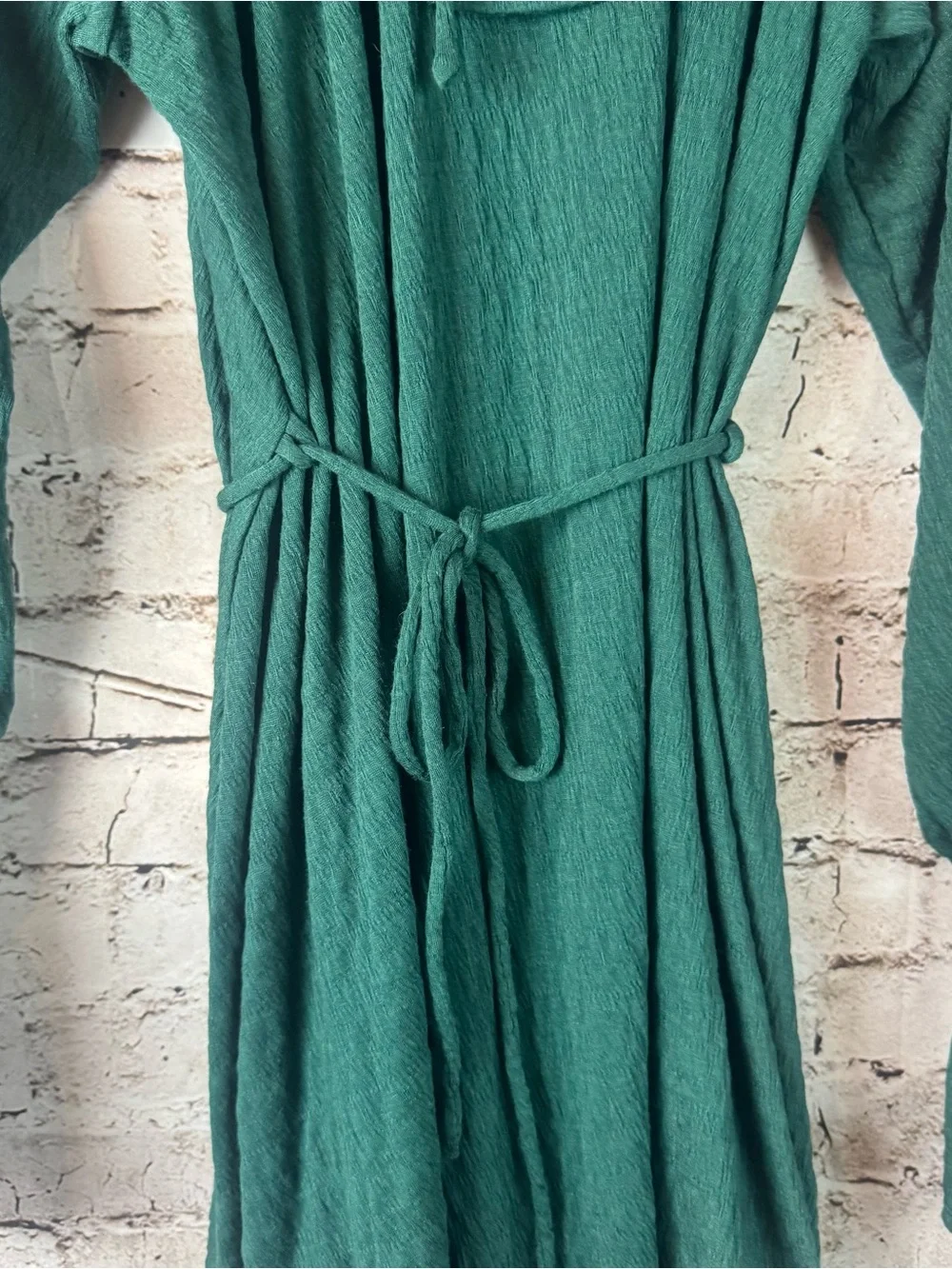 Free People Beach Medium Hayden Off Shoulder Mini Dress Ruffles Emerald Green M